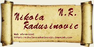 Nikola Radusinović vizit kartica